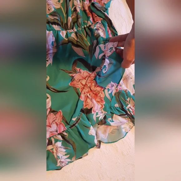 Portmans green floral mini dress - Picture 8 of 9